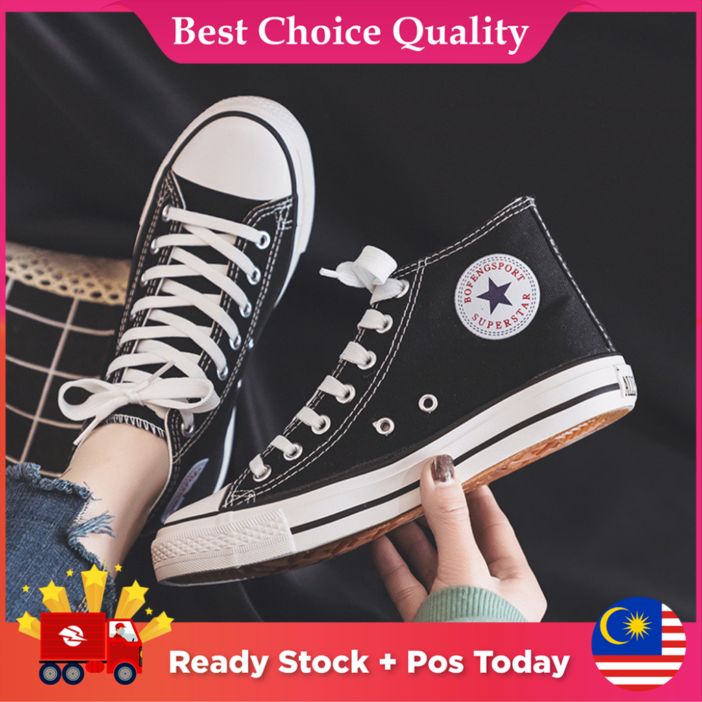 BCQ High Cut Sneakers Canvas Shoes High Cut Kasut Kanvas Murah Kasut ...