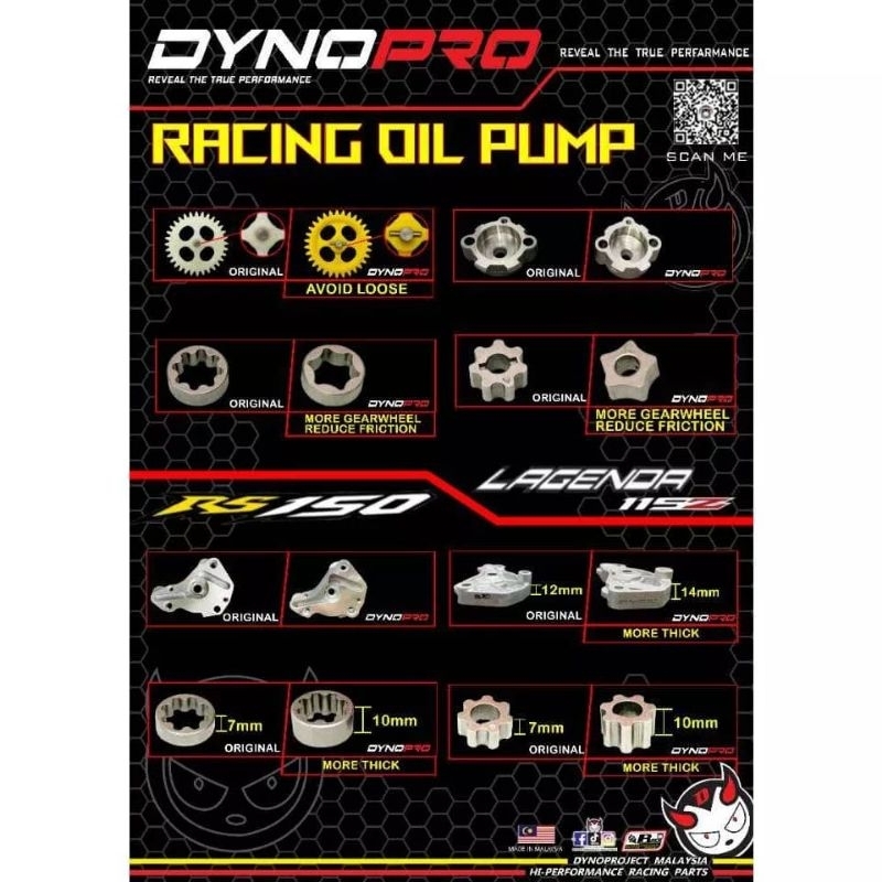 Dynopro Racing Oil Pump Rs150 Y15zr Lc135 Y15 Zr Srl115 Fi Rsx Lagenda