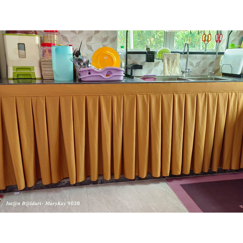 Skirting Meja Table Box Pleat Langsir Dapur Skirting Table Top