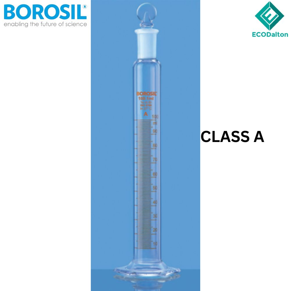 Borosil Measuring Cylinders With Glass Stopper Class A Batch Certificate 5 100 Ml Shopee 5154