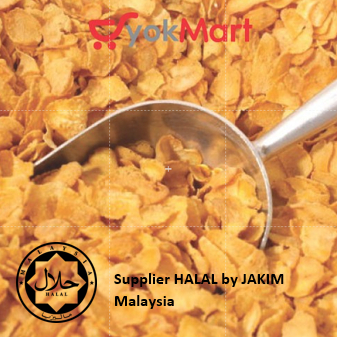 Halal Corn Flake (Cornflakes) Corn Flakes Premium 玉米片 1KG 500g 250g ...