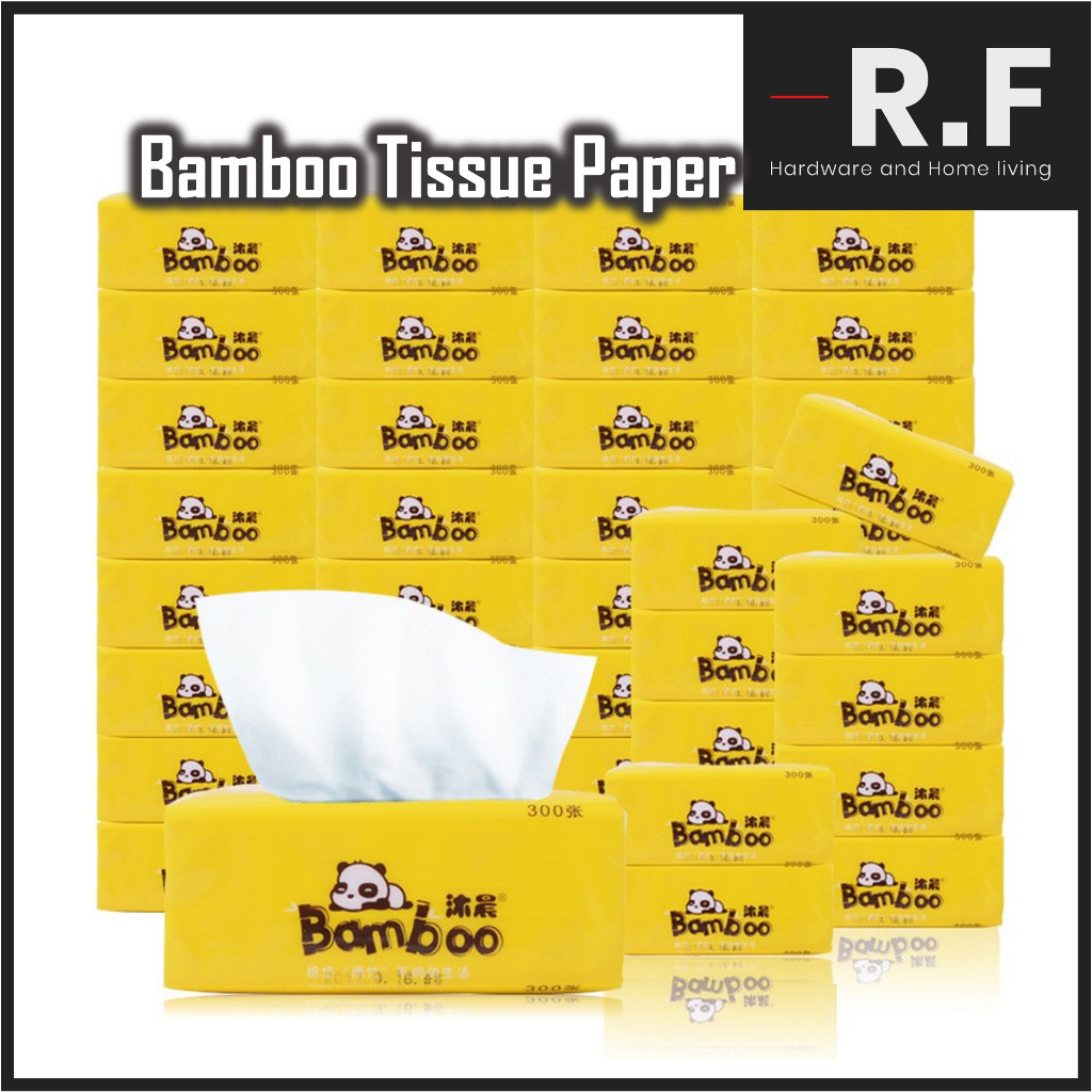 Bamboo Tissue 300pcs Soft Facial Tissue Paper NonFluorescent Tissue