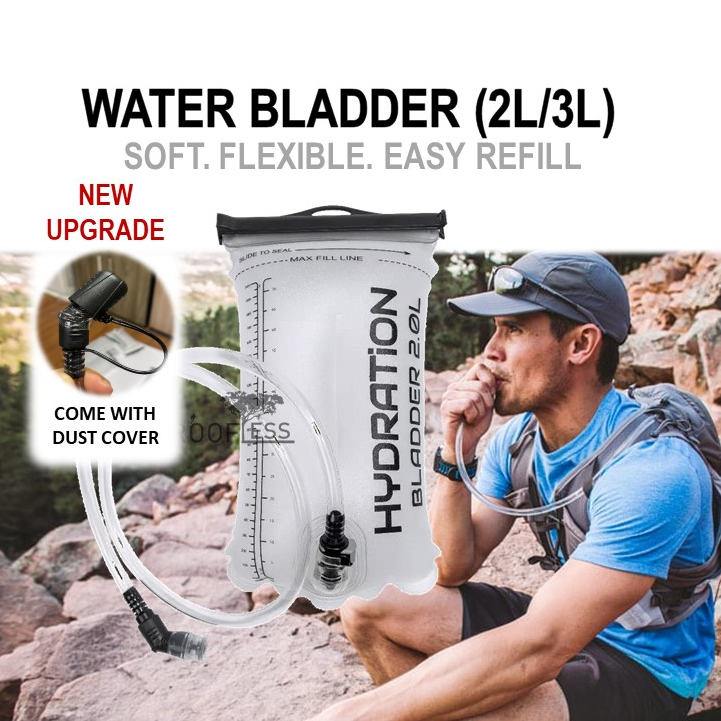 ROOFLESS Water Bladder 2L 3L BPA Free PEVA Hydration Bladder Water