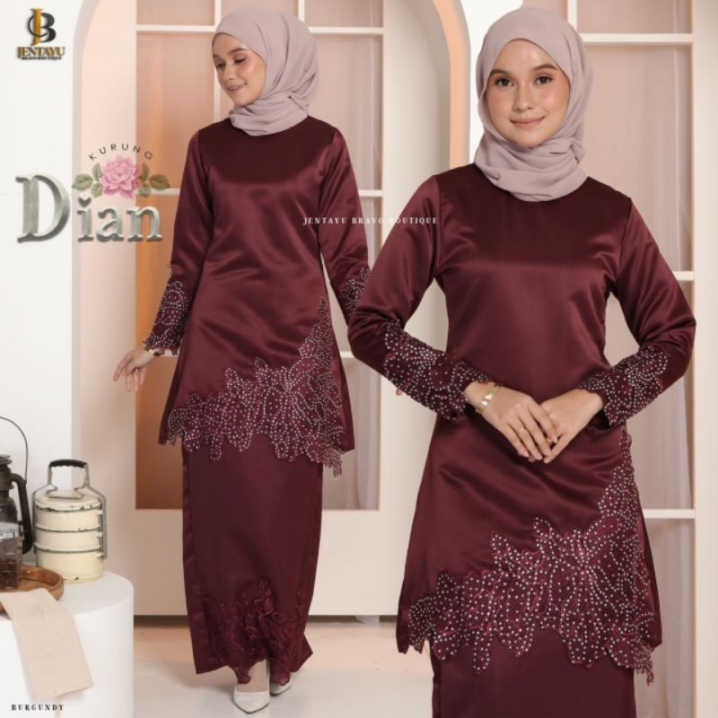 DIAN KURUNG PAHANG JBE BLACK, DUSTY GREEN,  MAROON, LAVENDER, Baby blue