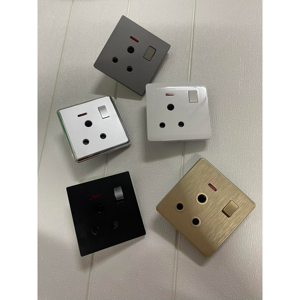 15A PALAM DINDING 3 LUBANG / SWITCH SOCKET 15A OUTLET 3 ROUND HOLE 1 ...