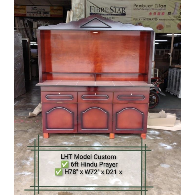 Siap Pasang Lampu Custom LHT 6ft Custom Hindu Altar Prayers Cabinet ...