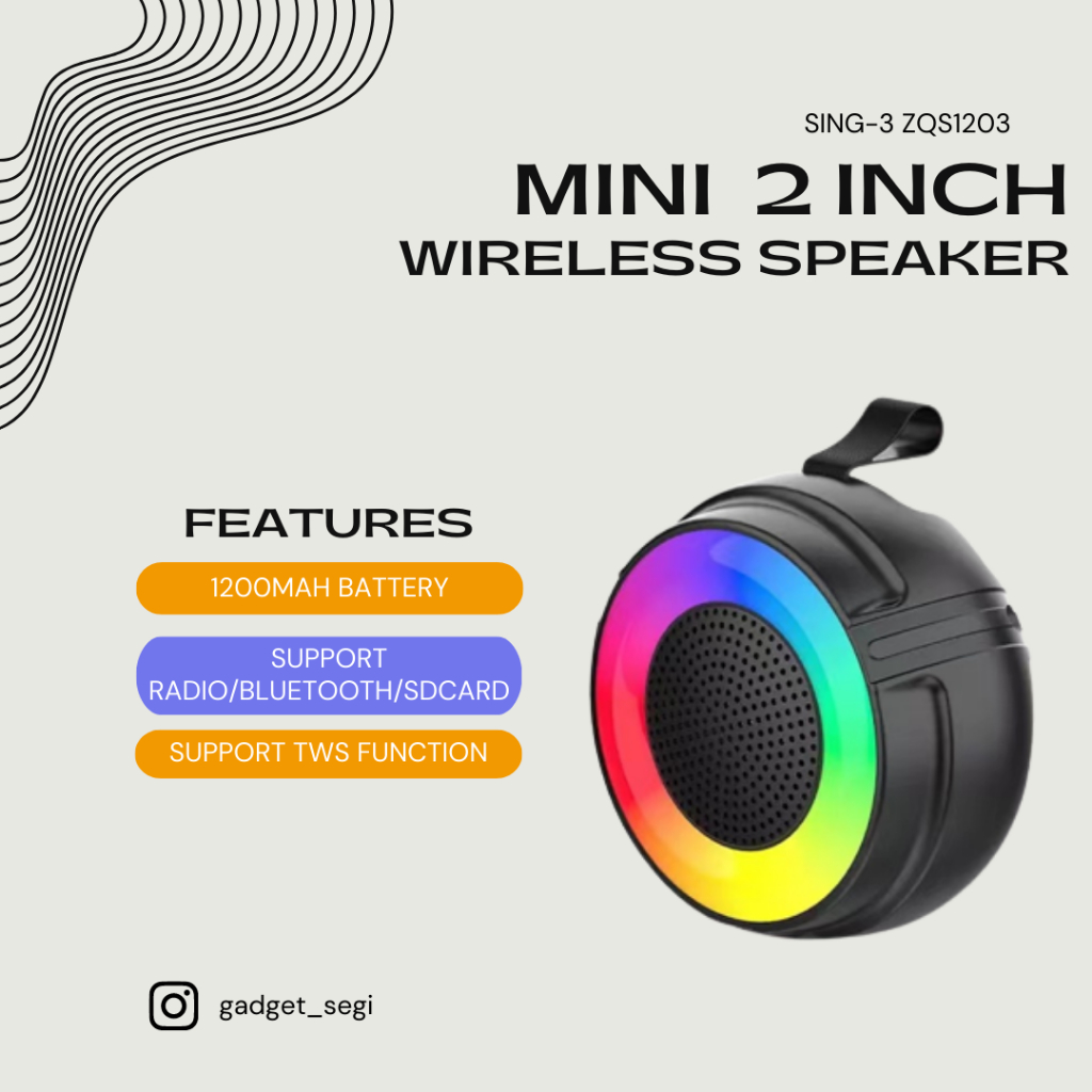 [READY STOCK] ZQS1203 Mini Speaker, Super Bass Speaker, support