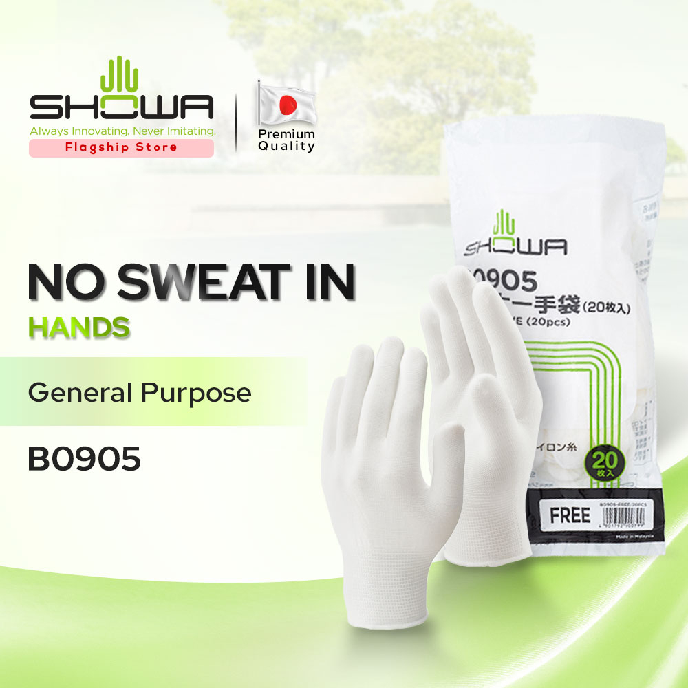 SHOWA B0905 Nylon Thin Inner Moisture Gloves Free Size (1 Pair