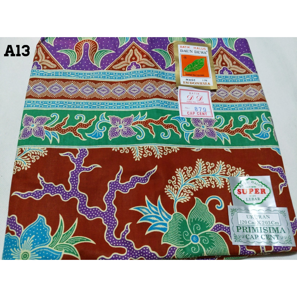 Kain Batik Siap Jahit Daun Dewa Original Indonesia Batik Jawa Super Lebar Serap Air High