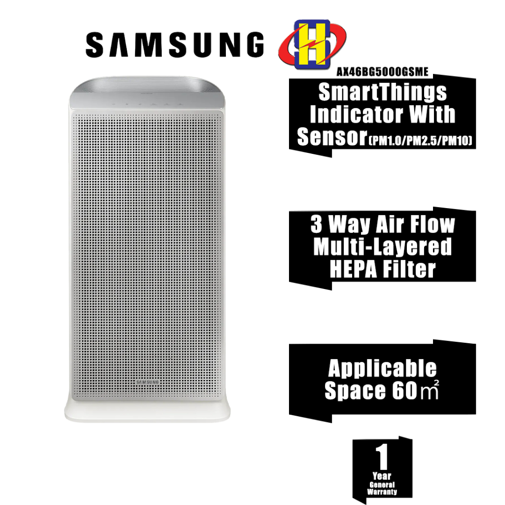 Samsung Air Purifier (60m²) MultiLayered HEPA Purification 3Way