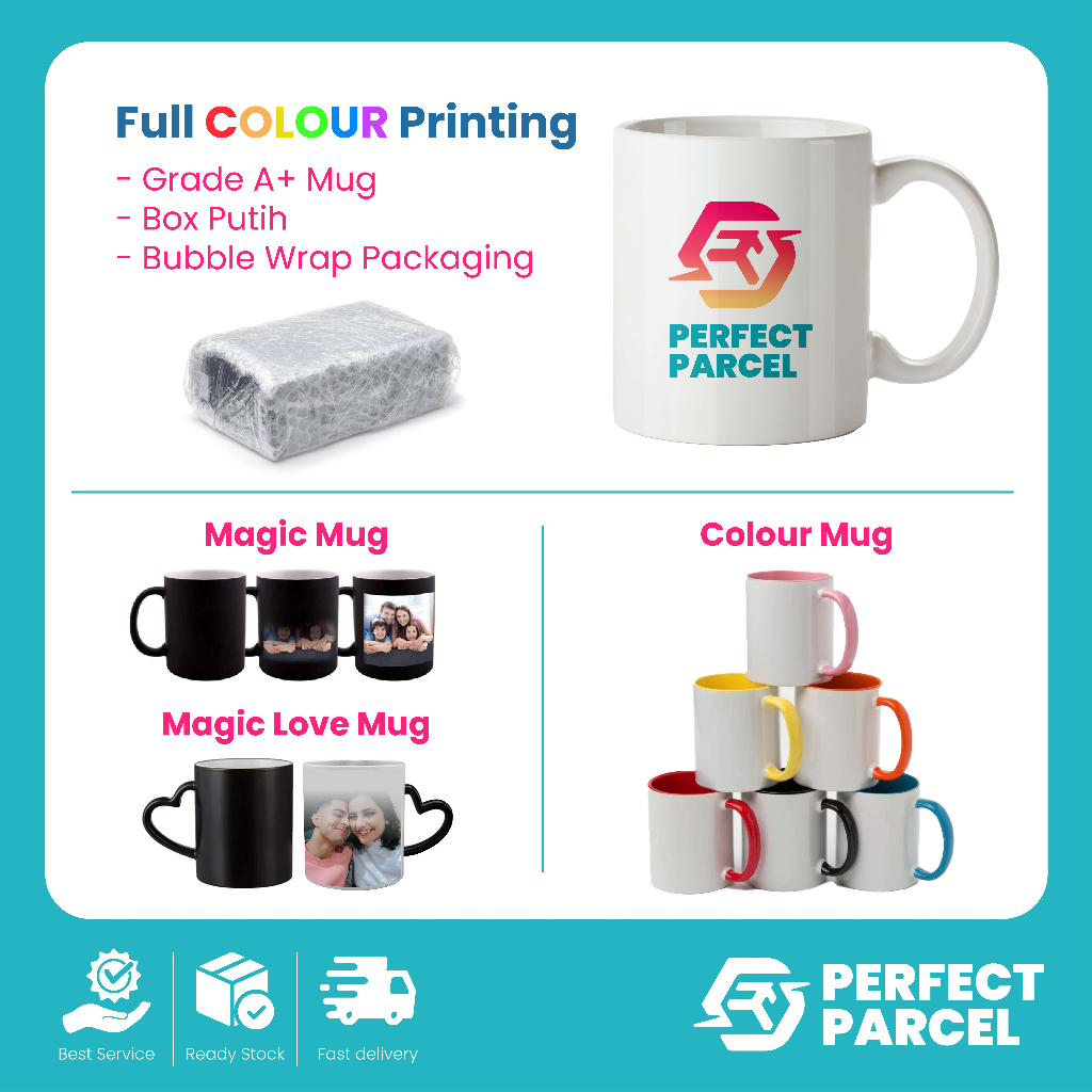 Custom Print White Mug, Magic Mug, Colour Mug (Photo & Logo Printing