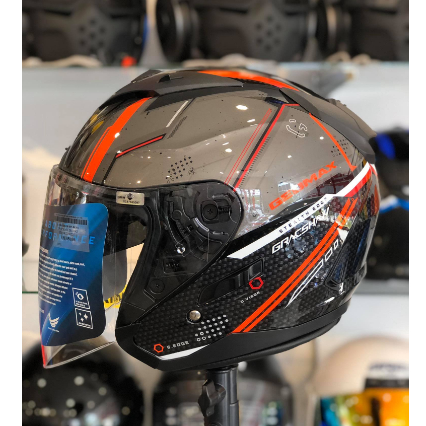 GRACSHAW GEOMAX Double Visor Helmet ENFORCER RED Shopee Malaysia