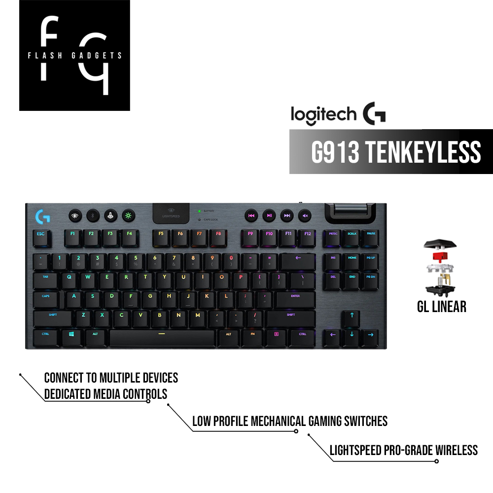 Logitech G913 I G913 Tenkeyless LIGHTSPEED RGB Mechanical Gaming ...