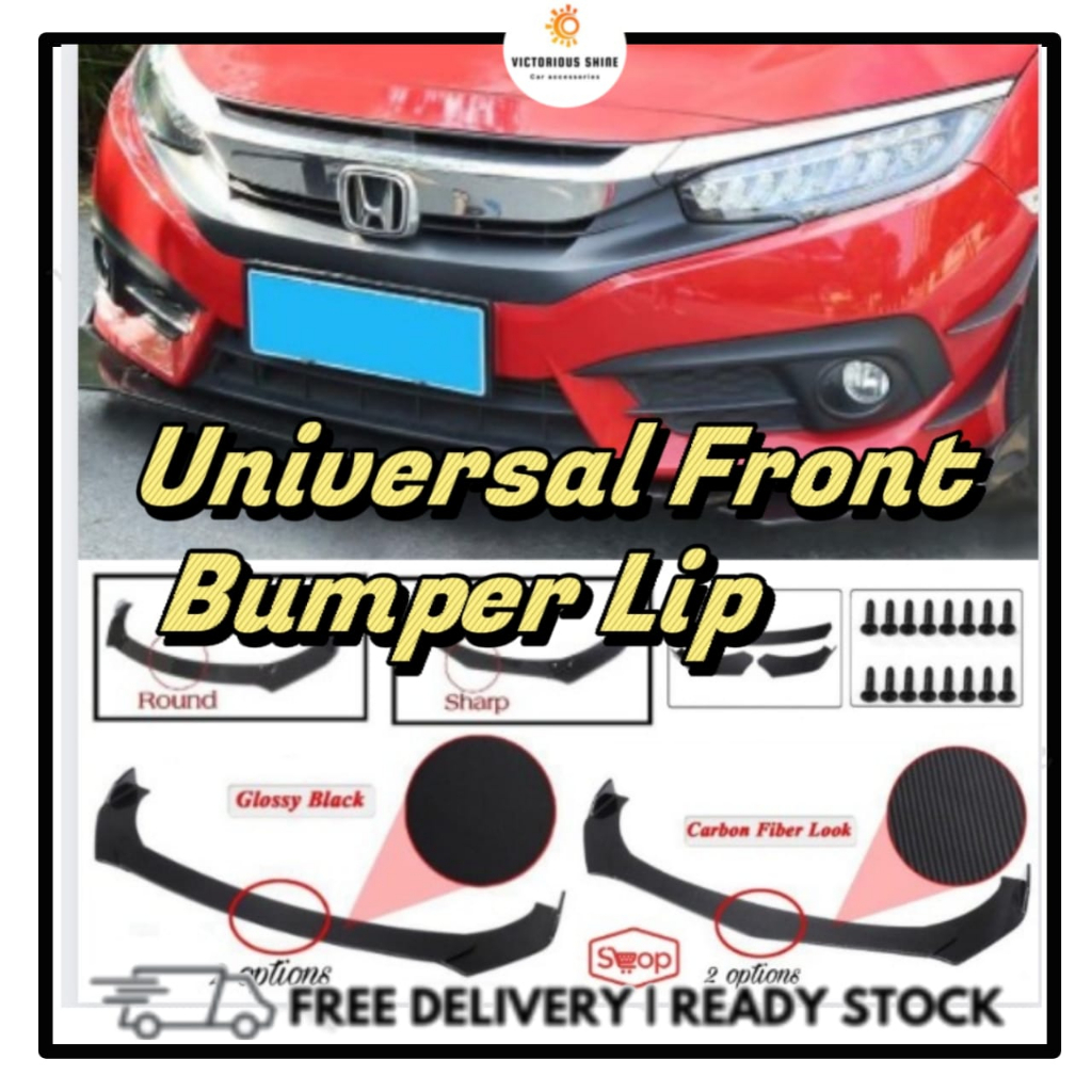 💥HOT Universal Front Bumper Lip Body Kit Spoiler 3pcs | Shopee Malaysia