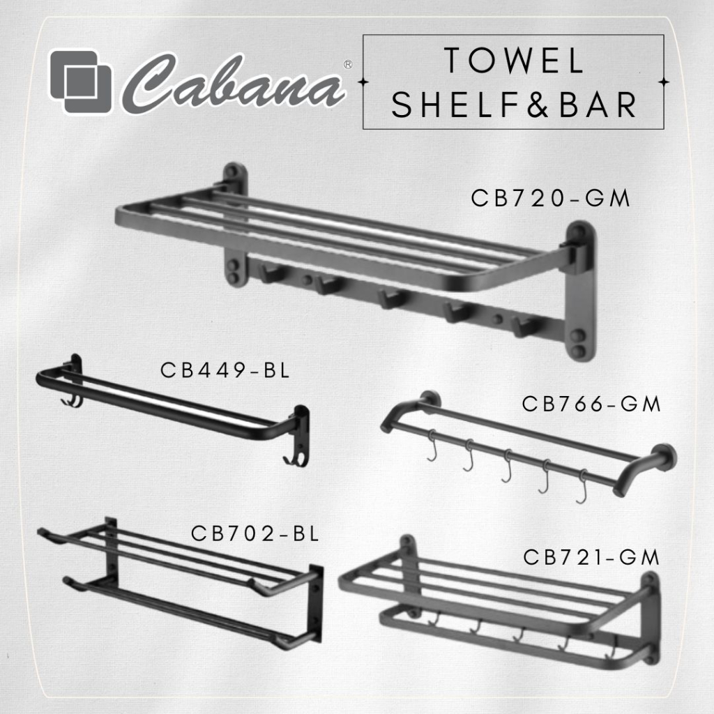CABANA Bathroom Towel Bar Stainless Steel 304 Toilet Towel Rack Bilik ...