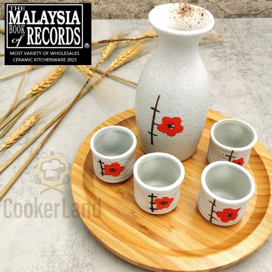 🔥Ready Stock🔥Japanese Style Retro Ceramic Sake Pot Set/Sakura Sake Cup ...