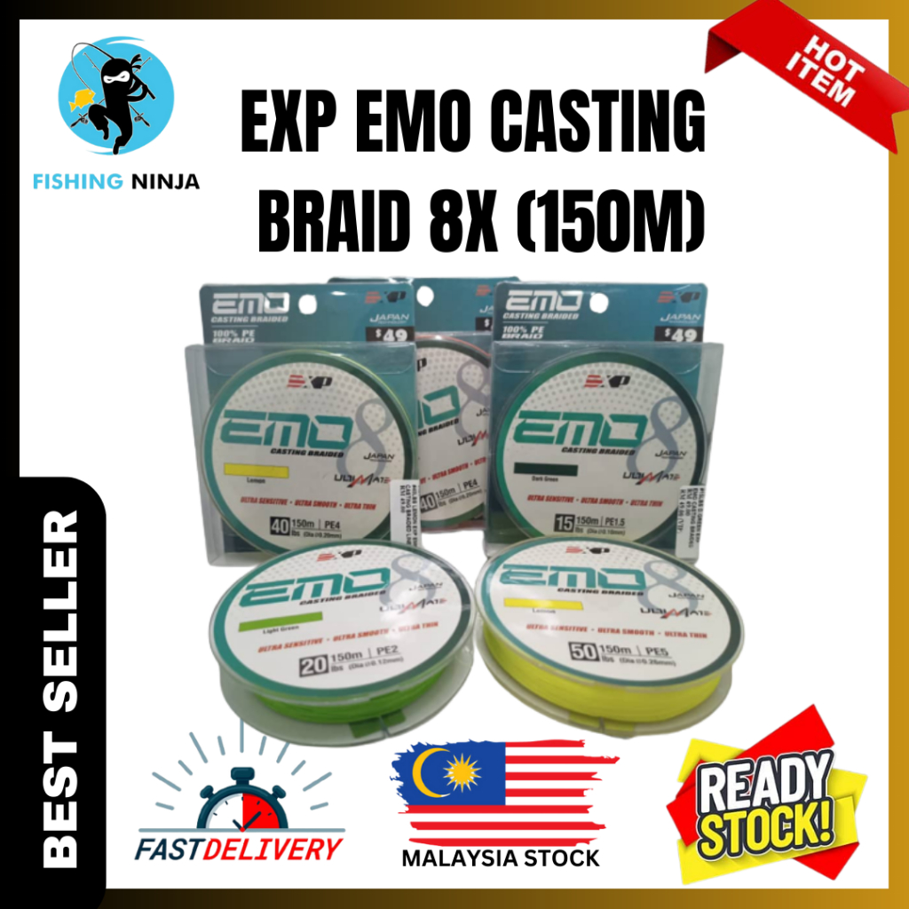 EXP EMO 8X 150m Casting Braided Fishing Line Ultra Sensitive