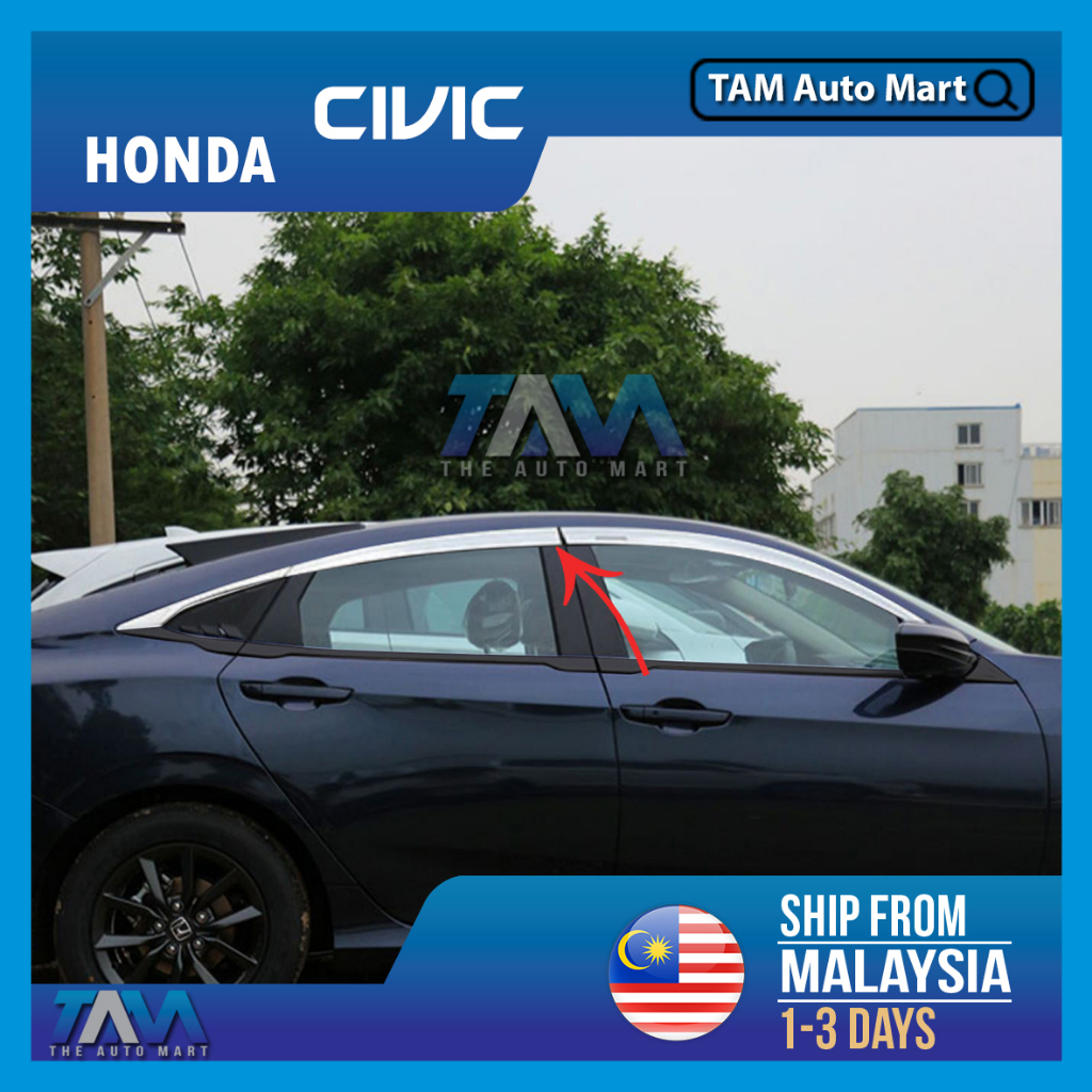 Honda Civic X (2016 2021) Titanium Door Visor Wind Deflector For