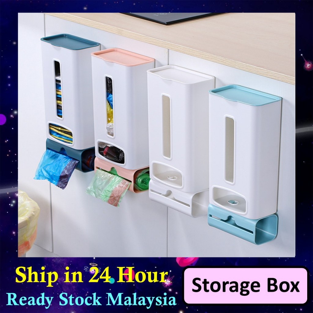 Garbage bag storage box wallmount plastic bag extraction box storage