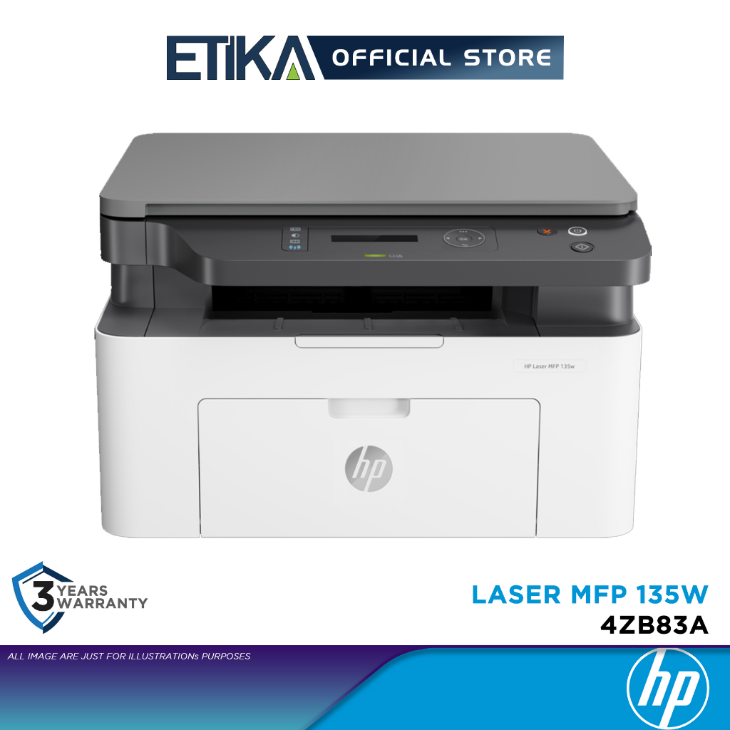 HP Laser MFP 135w AIO Multi Function Mono Laser Printer (Print, Scan
