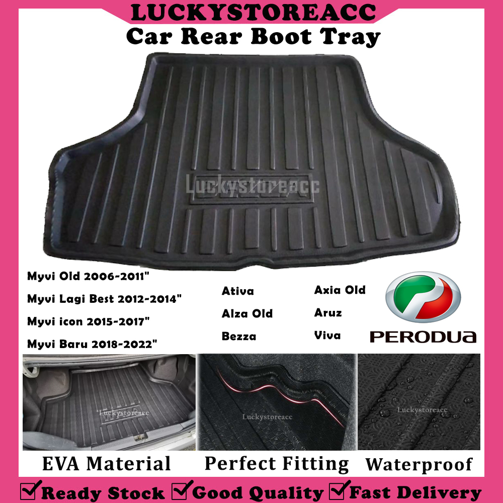 Perodua Myvi Alza Ativa Axia Bezza Aruz Viva Custom Fit OEM EVA Car Rear Boot Tray Luggage Cargo