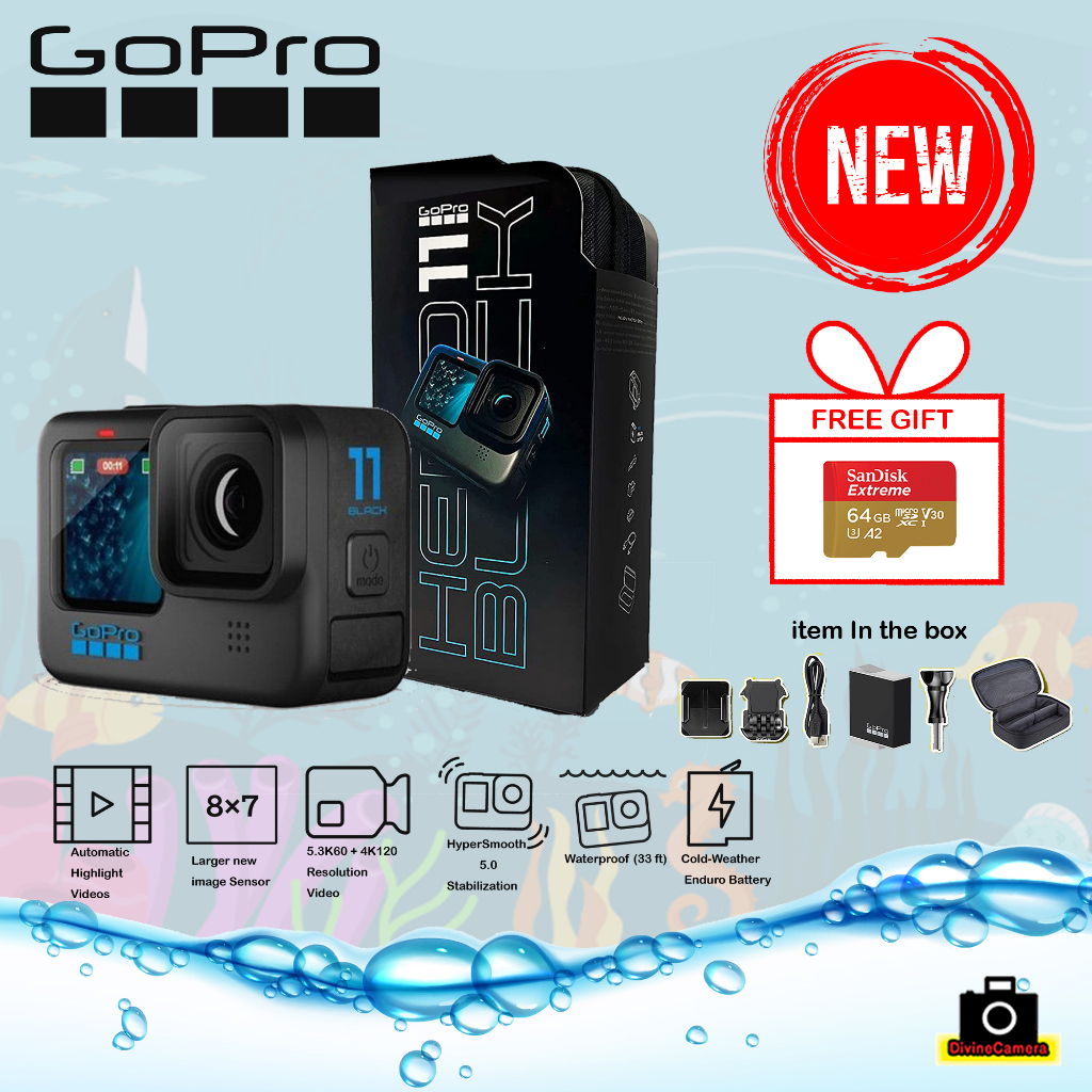 (Ready Stock) GoPro Hero 11 / Hero11 Black 1 Year Warranty Waterproof
