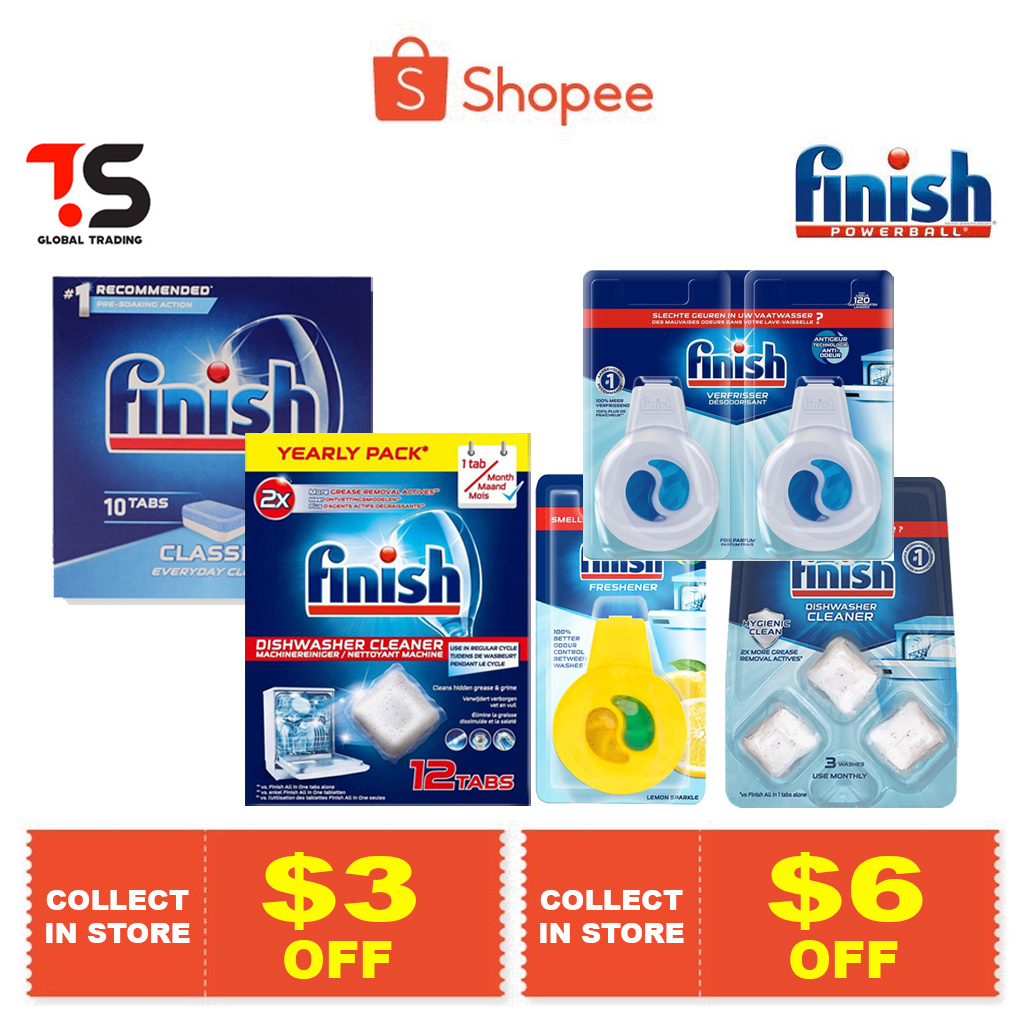 Finish Machine InWash Dishwasher Cleaner (3 / 12 tabs) / Deodorant