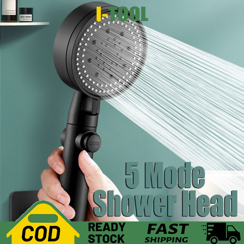 ITOOL 5 Mode Shower Head bathroom High Pressure Holder Wall Mounted ...