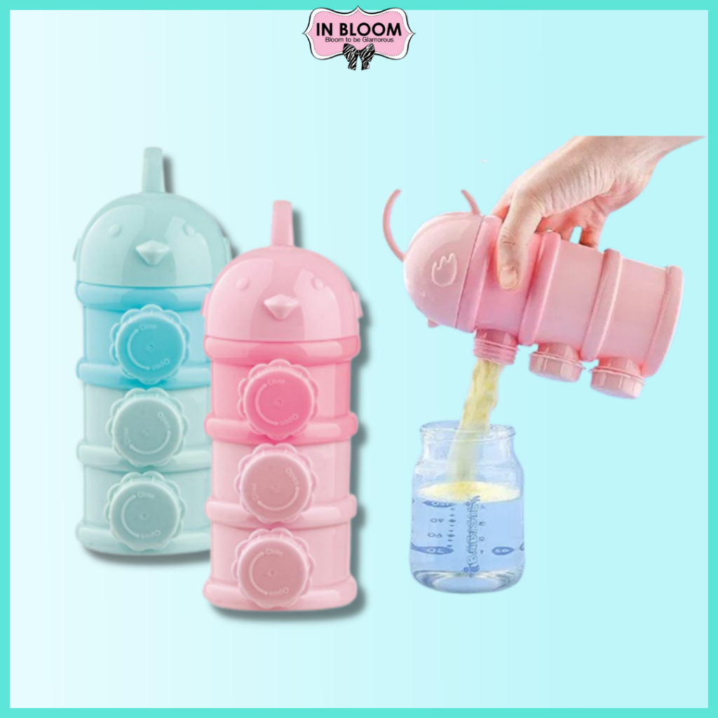 3 Layer Portable Separate Leak Proof Baby Milk Powder Container With Individual Lid