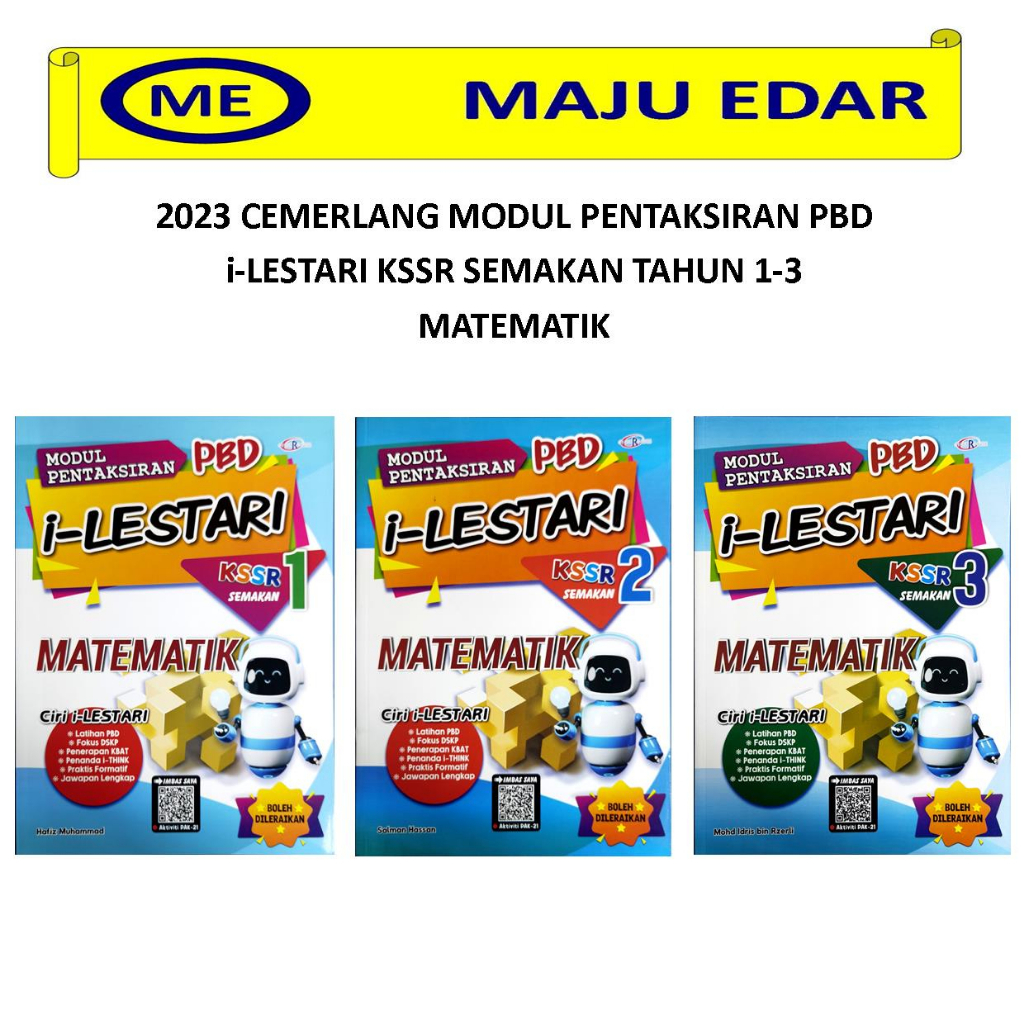 2023 CEMERLANG MODUL PENTAKSIRAN PBD i-LESTARI MATEMATIK TAHUN 1/2/3 ...