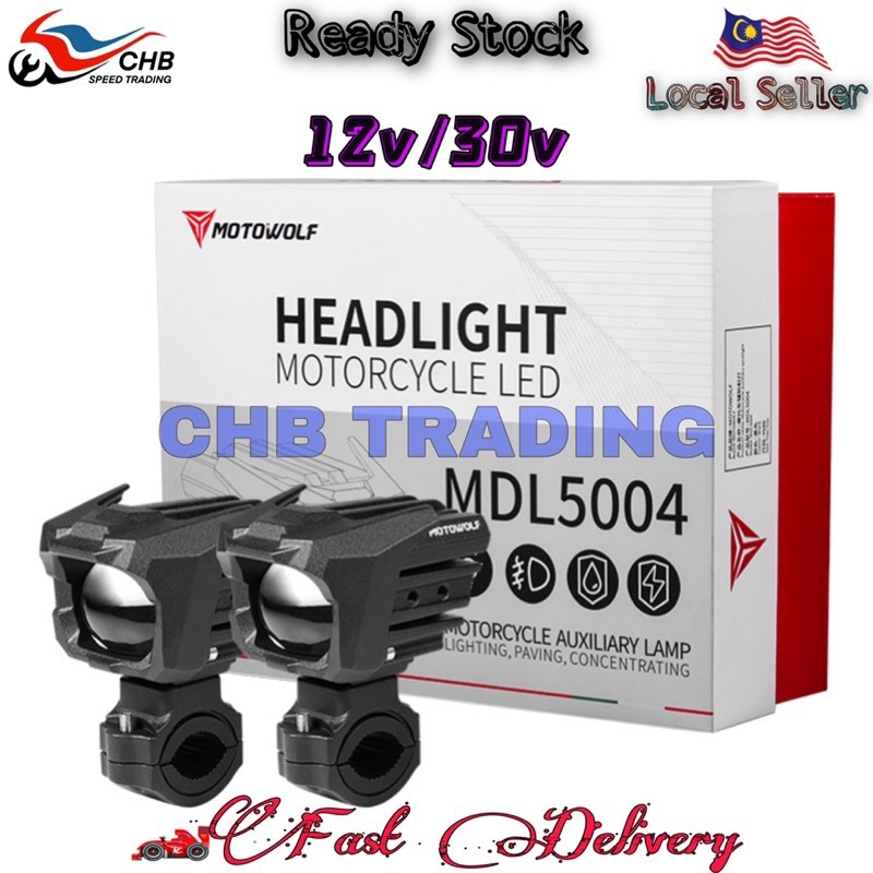 MOTOWOLF MLD5004 Motorcycle LED Spotlight Super Bright Dual | Shopee ...