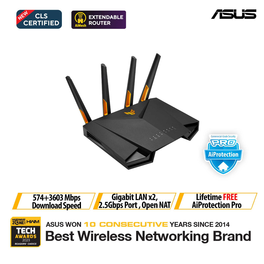 ASUS TUF GAMING AX4200 DUAL BAND WIFI 6 ROUTER (TUF-AX4200) 3yrs ...