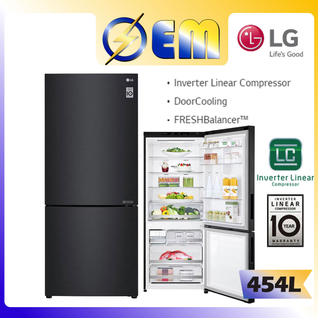 335L/454L LG Inverter Fridge Peti Sejuk Bottom Freezer Shopee Malaysia