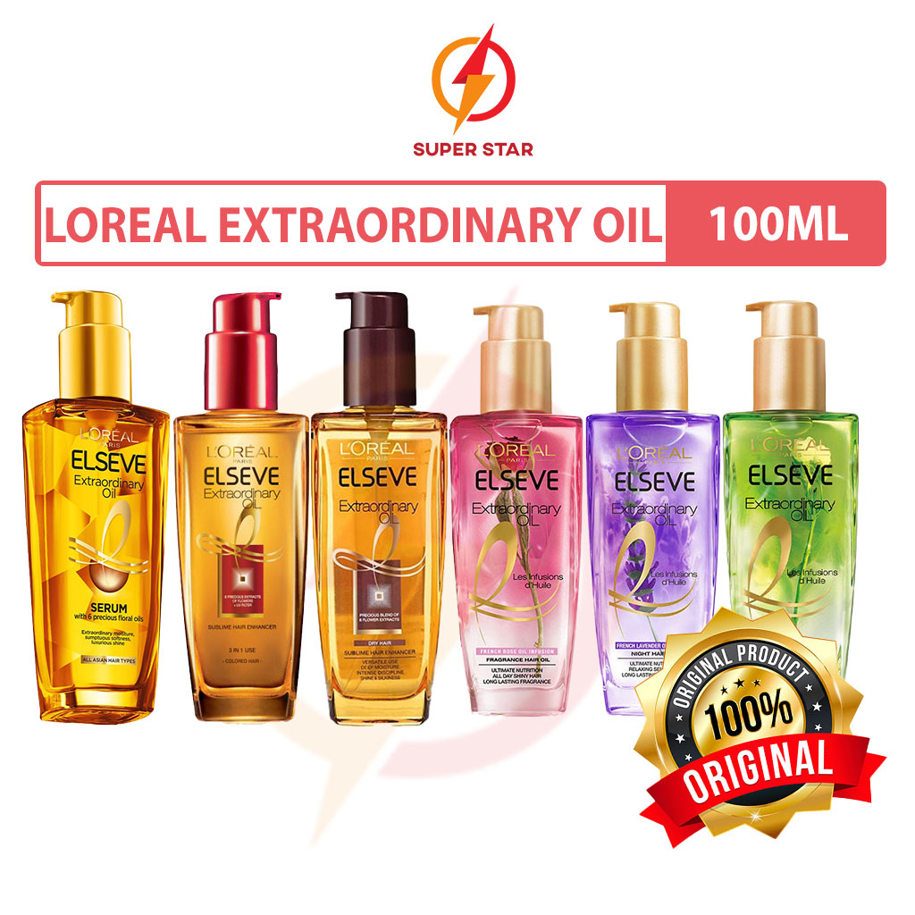 Loreal Paris Extraordinary Hair Oil 100ml Flora Oillavendergoldrosejasmine Shopee Malaysia 2924