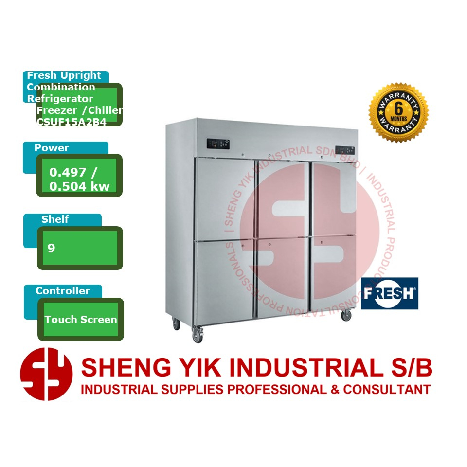 SYI FRESH Upright Dual Temperature Refrigerator 2D Freezer/4D Chiller ...