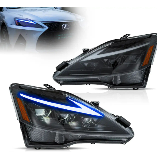 Lexus IS250 IS 250 Head Lamp DRL LED Triple Projector Head Light LED