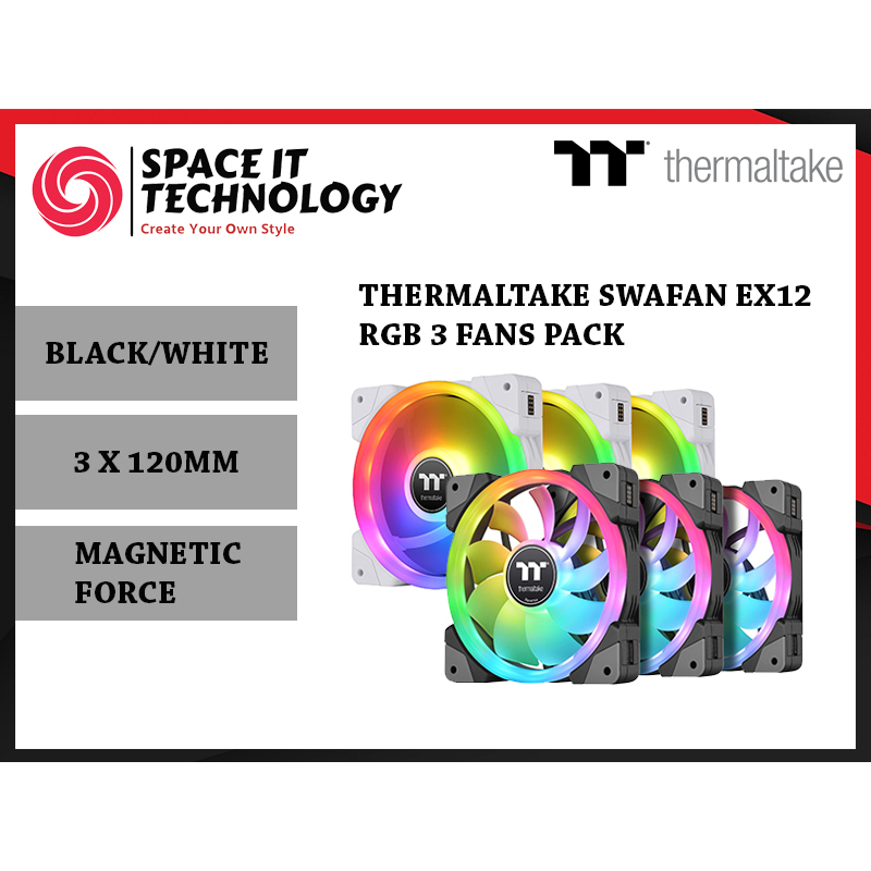 Thermaltake SWAFAN EX12 RGB PC Cooling Fan TT Premium Edition 3 Fans ...