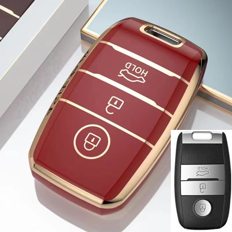 KIA Car Key Cover Chrome Reflection TPU Car Key Remote Casing Sarung