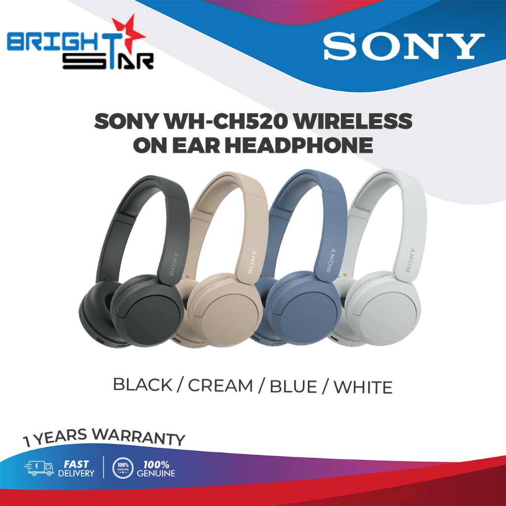  Sony WH-CH520 Wireless Headphones Bluetooth On-Ear Headset with  Microphone, Blue New : Everything Else