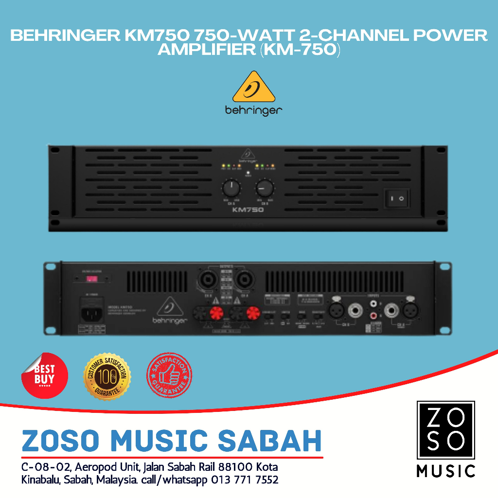 BEHRINGER KM750 750WATT 2CHANNEL POWER AMPLIFIER (KM750) Shopee