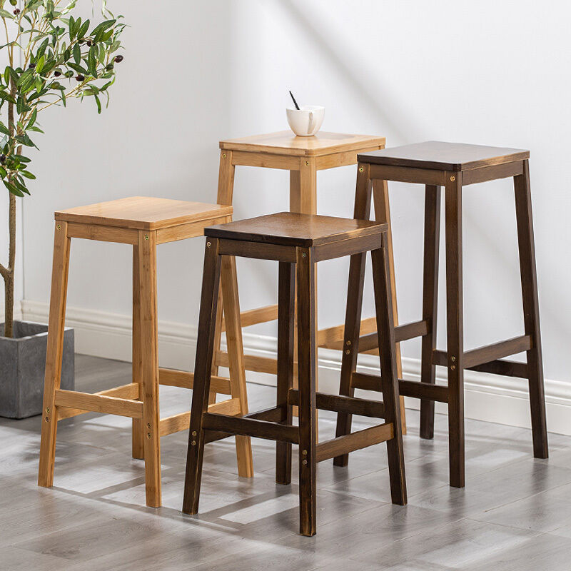 High stool living room restaurant bar chair solid wood bench square