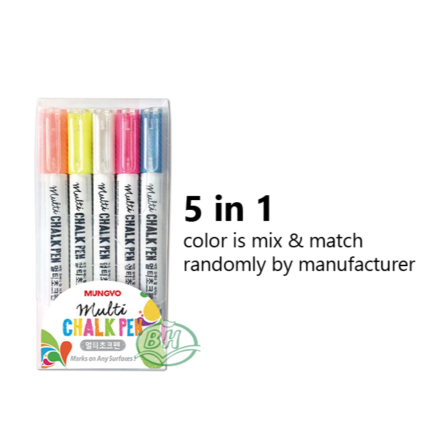 Mungyo Chalk Pen Multi Color Smooth Writing for Board Glass