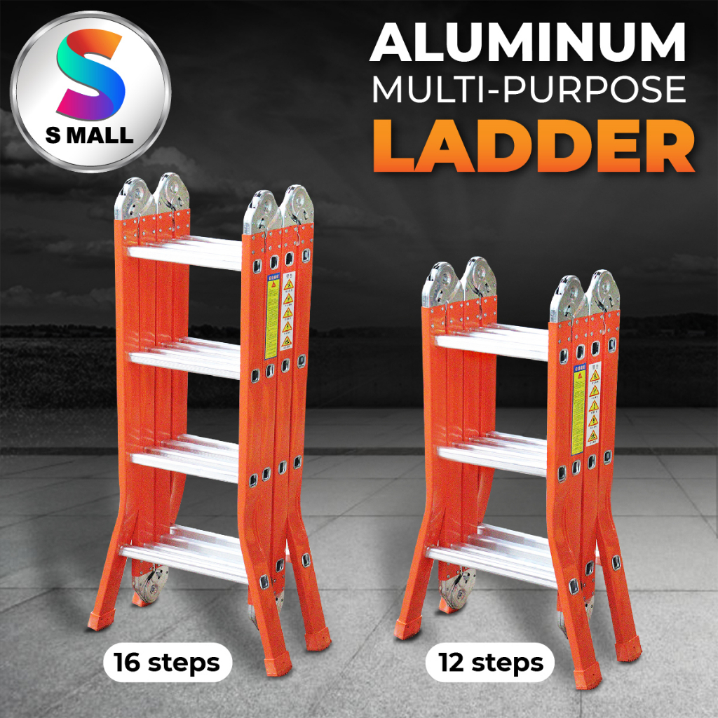 MCPRO Multipurpose Aluminum Ladder 12 Steps / 16 Steps Folding Ladder