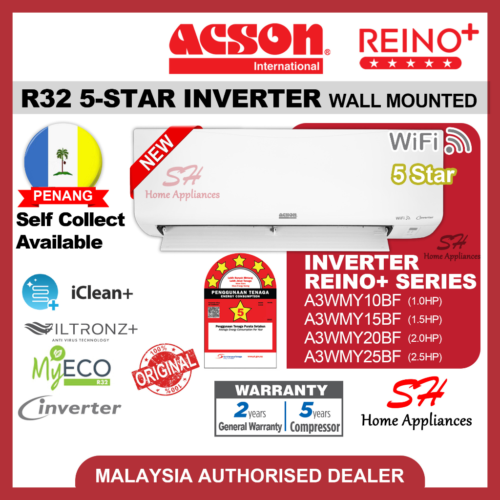 ACSON R32 5-STAR INVERTER Air-conditioner REINO+ 5-Star Inverter ...