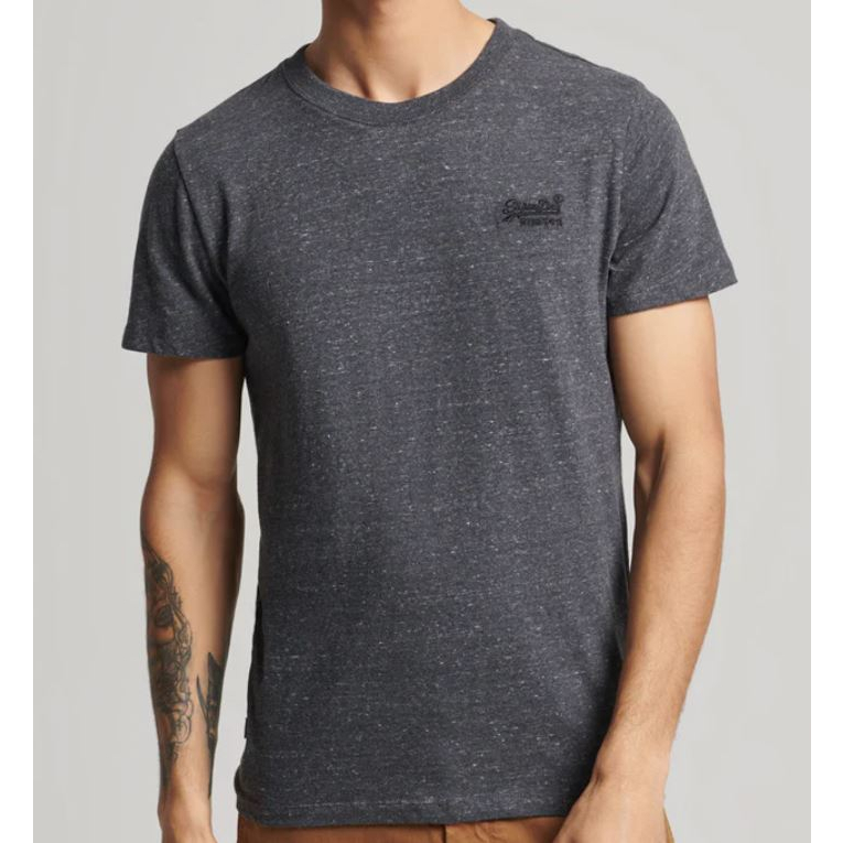 Superdry TEE VINTAGE LOGO EMB - T-shirt basic - ash olive marl/groen