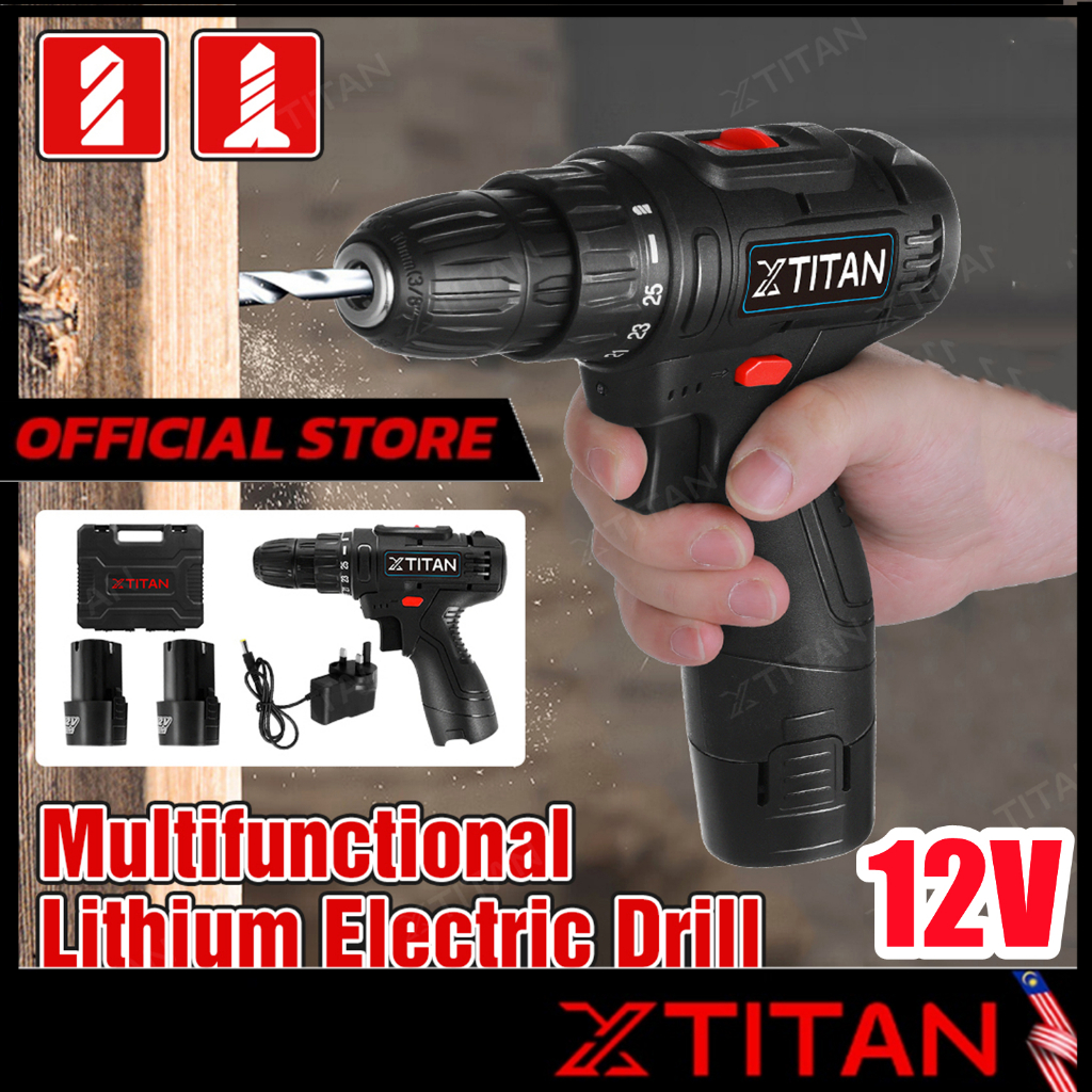 12V Multifunction Rechargeable Hand Drill Cordless Screwdriver Drill Set for Home Tools Shopee
