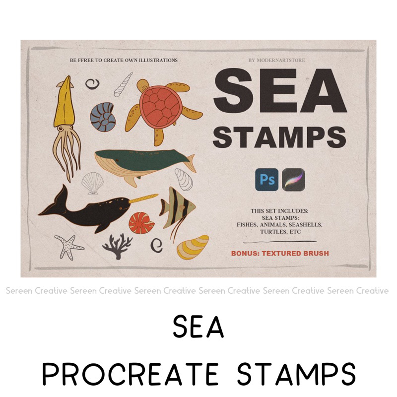 P448 Sea Stamps for Procreate and Photoshop | Shopee Malaysia
