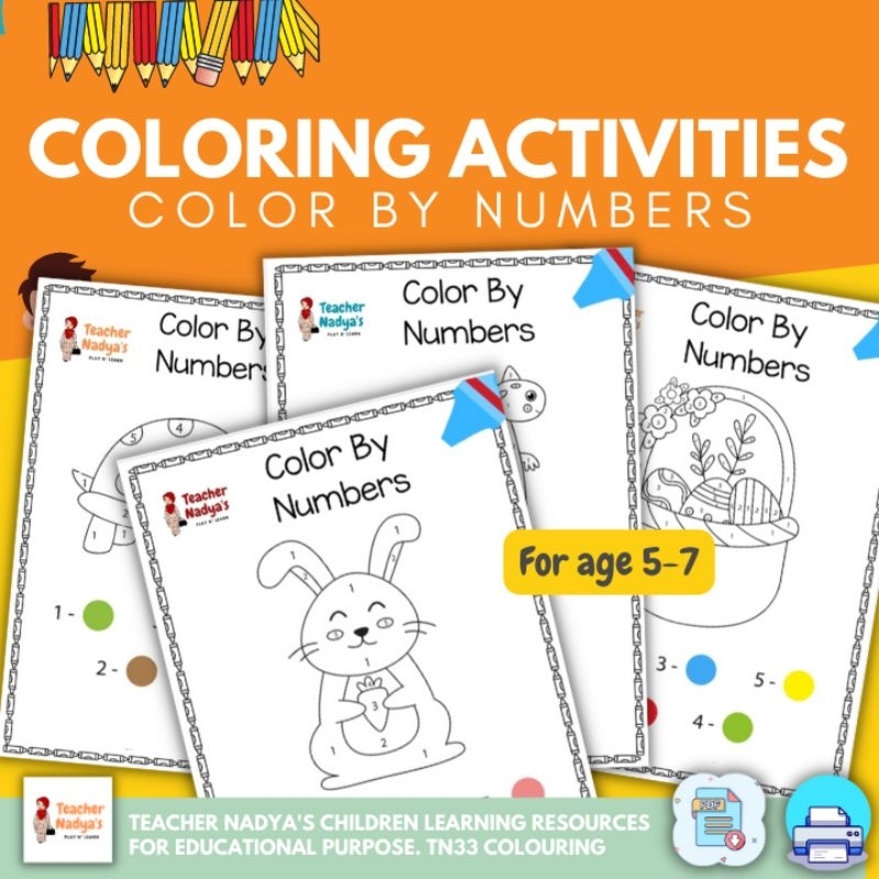 [ PRINTABLE/ PDF ] Colour By Numbers | TN33 Worksheet | Colouring Sheet ...