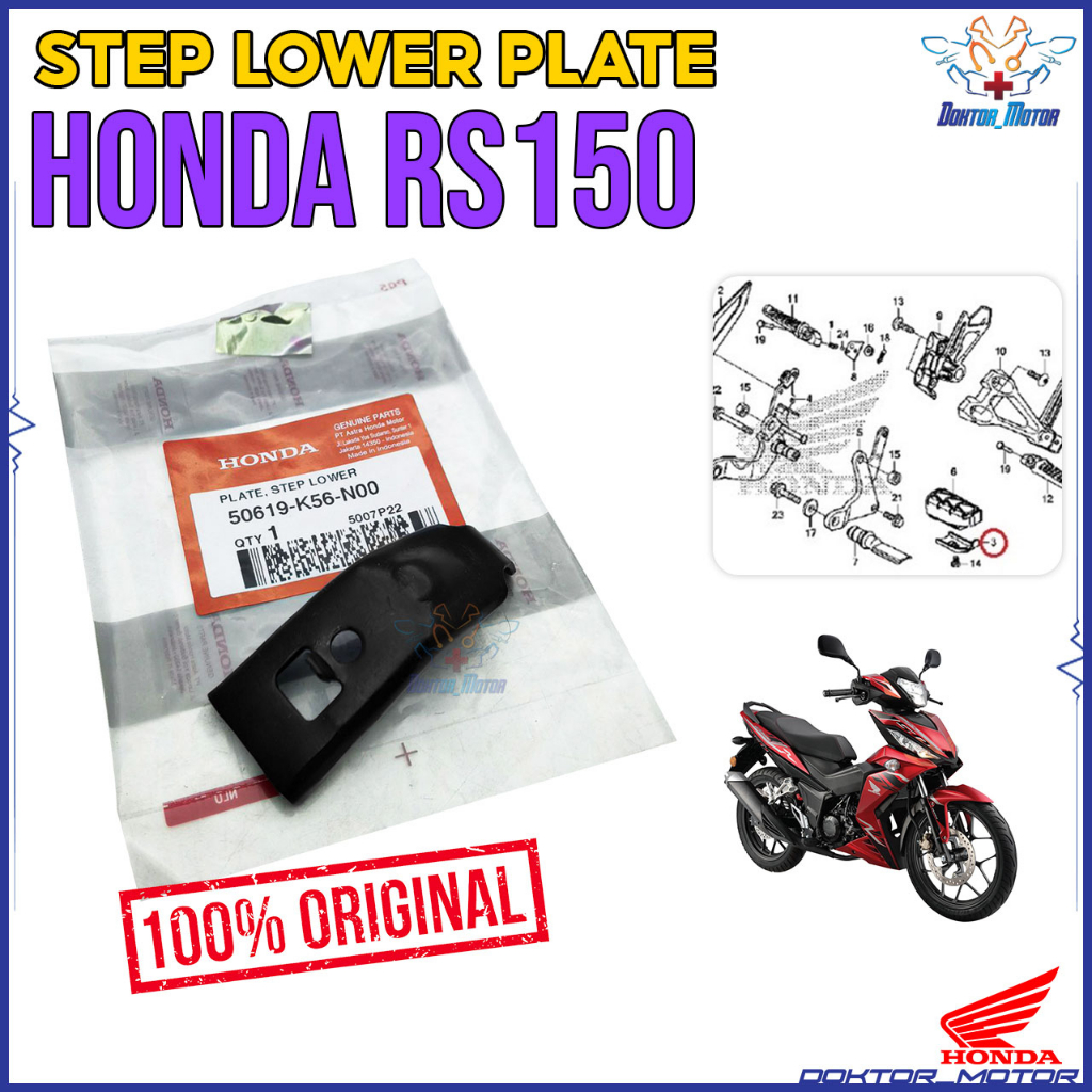 100 Original Honda Rs150 Rs150r Step Lower Plate Tapak Pemijak Kaki