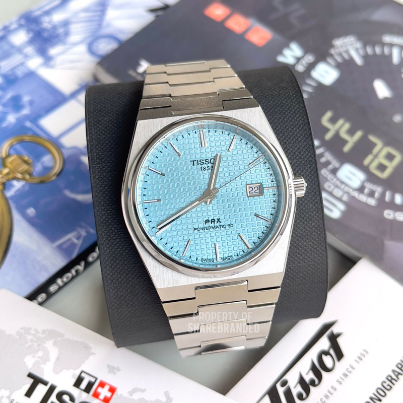 •Register On Website• Tissot PRX Powermatic 80 Automatic Ice Blue Dial 40MM T137.407.11.351.00